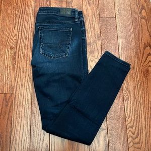 American Eagle brand jeans, size 8, “AEO denim X, super low rise jegging” style